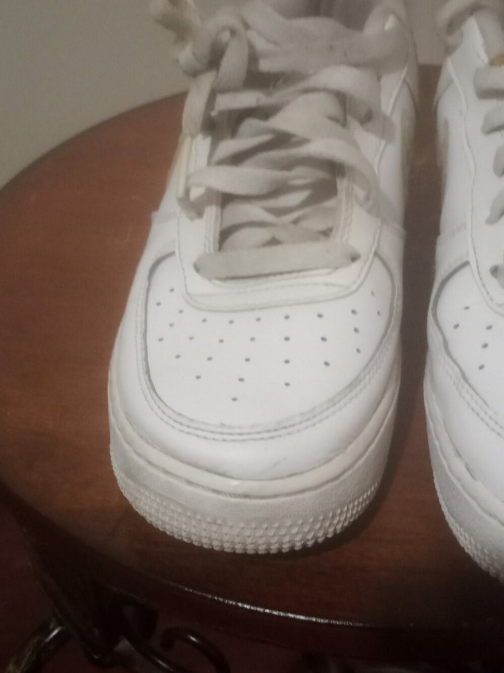 Nike Air Force GS White Leather Digital Swoosh Youth Sneakers CW1577-100 Size 7Y - Picture 7 of 14